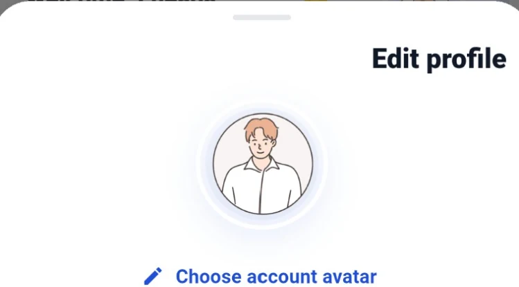 Customer App illustrated avatar selection control